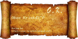 Ober Kristóf névjegykártya